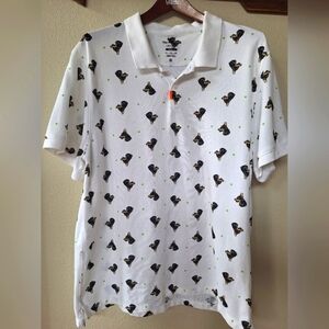 Nike Mens Slim Fit Polo All Over Doberman Print Moisture Wicking Size XXL